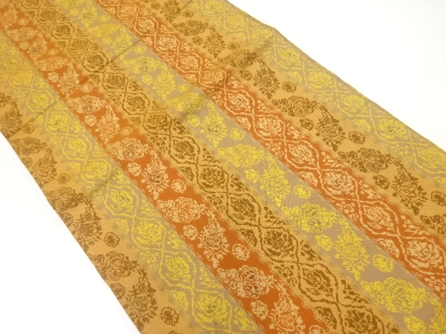 JAPANESE HIRAKI NAGOYA OBI / WOVEN FLOWER
